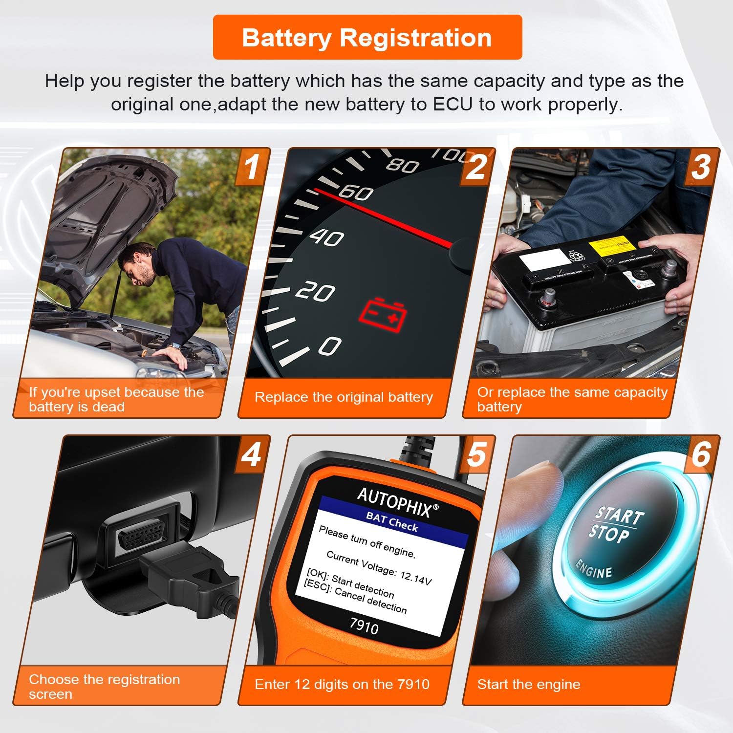 AUTOPHIX Diagnostic Scanner Tool for BMW Enhanced 7910 Full-System OBD2 Scanner Auto Fault Code Reader with Battery Registration for All BMW After 1998 [Upgrade Version]