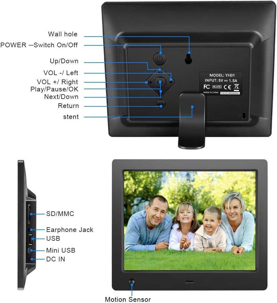 Digital Frame for Photos 10 inch with Slideshow Digital Picture Frame with HD IPS Display Picture Frame with Motion Sensor/Video/Background Music/Calendar/Clock/Auto-Rotate/Best Gifts by FLYAMAPIRIT
