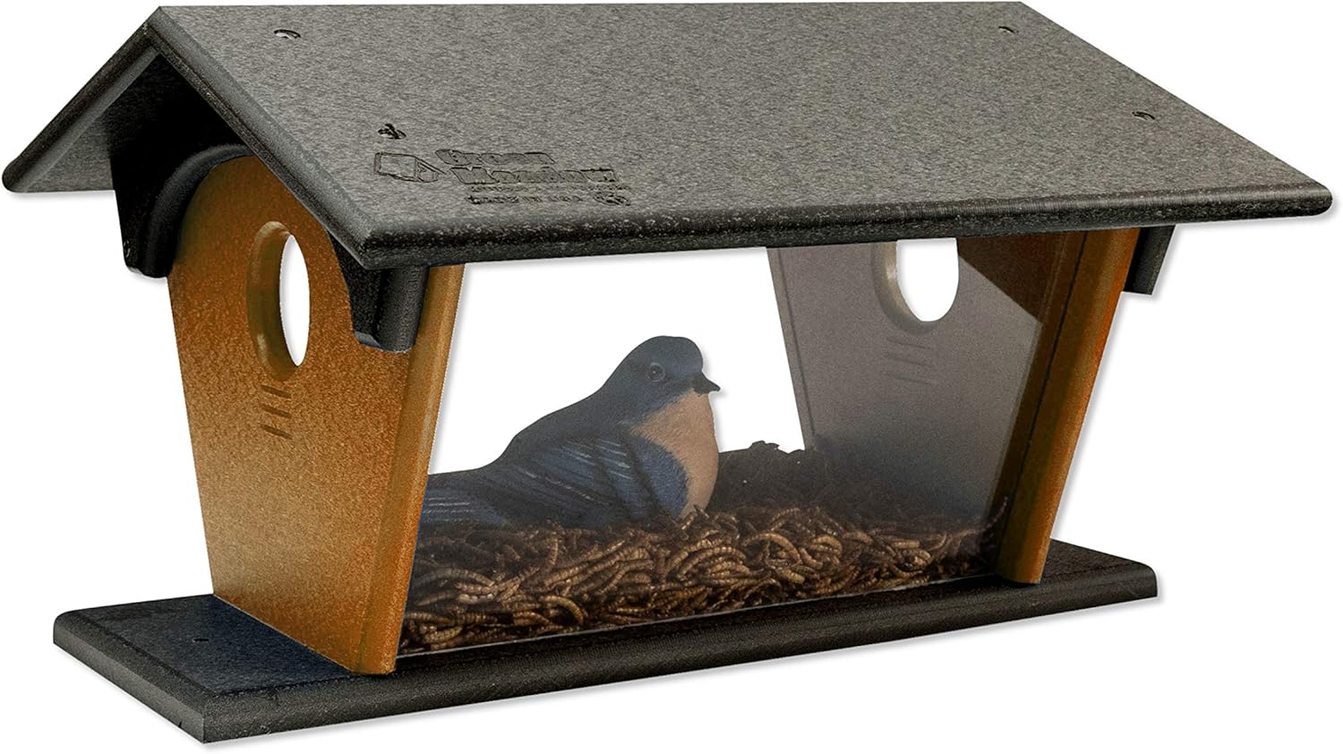 Poly Bluebird Feeder (Gray & Blue, Mounting Style - Post Mount)