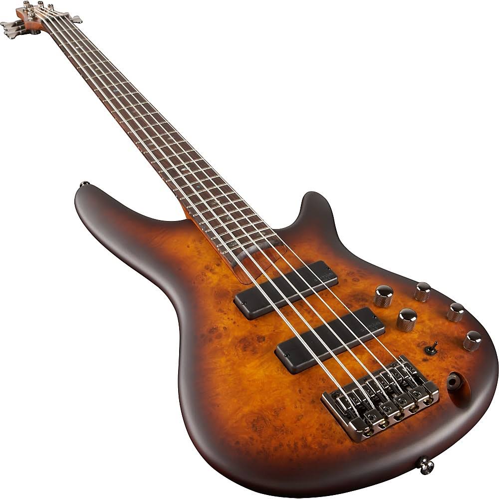 Ibanez SR505PB Electric Bass Guitar, 5 String, Brown Burst Flat
