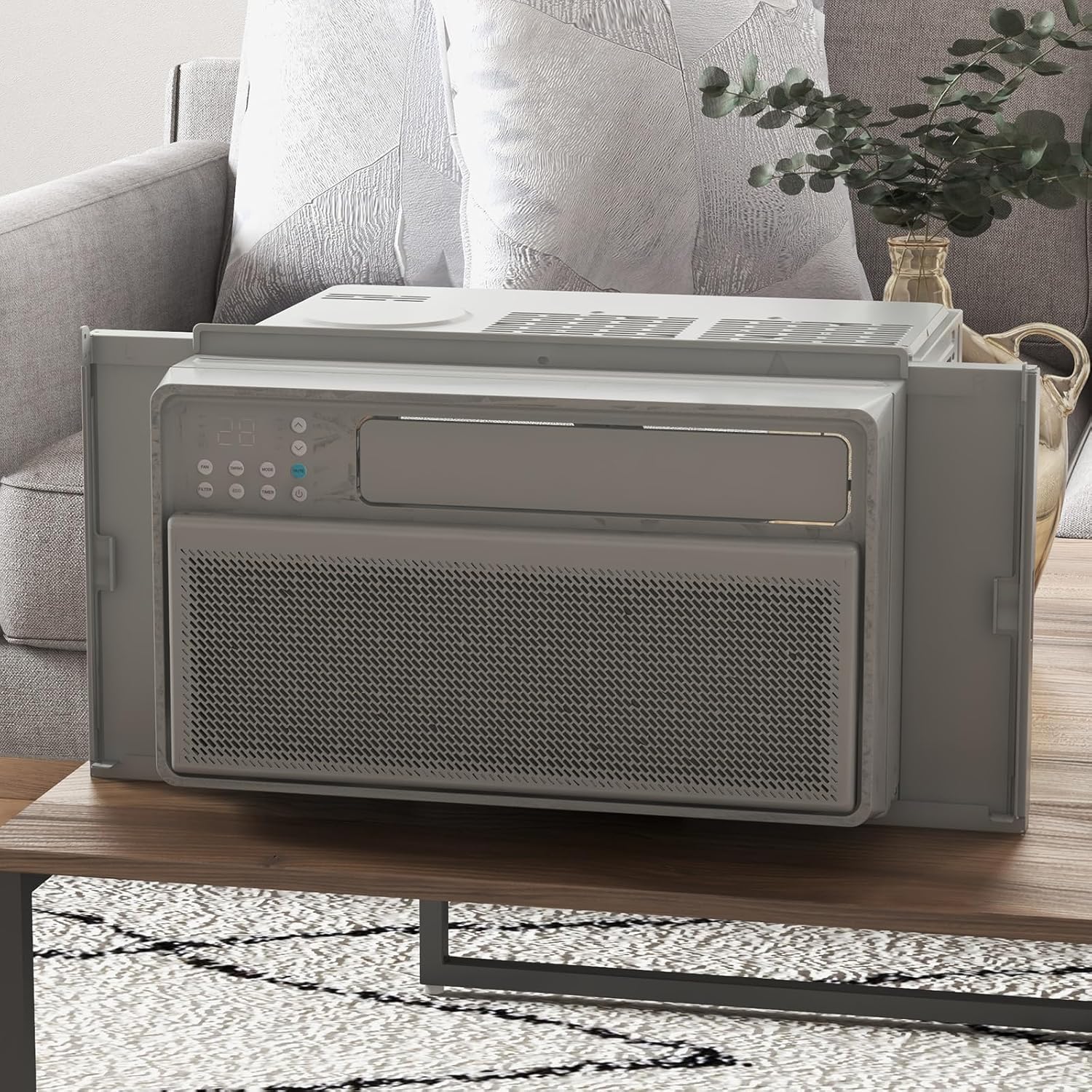 8000 BTU U-Shaped Inverter Window Air Conditioner - Ultra Quiet 42dB, Covers Up to 350 sq ft, Energy Efficient, Remote Control, White