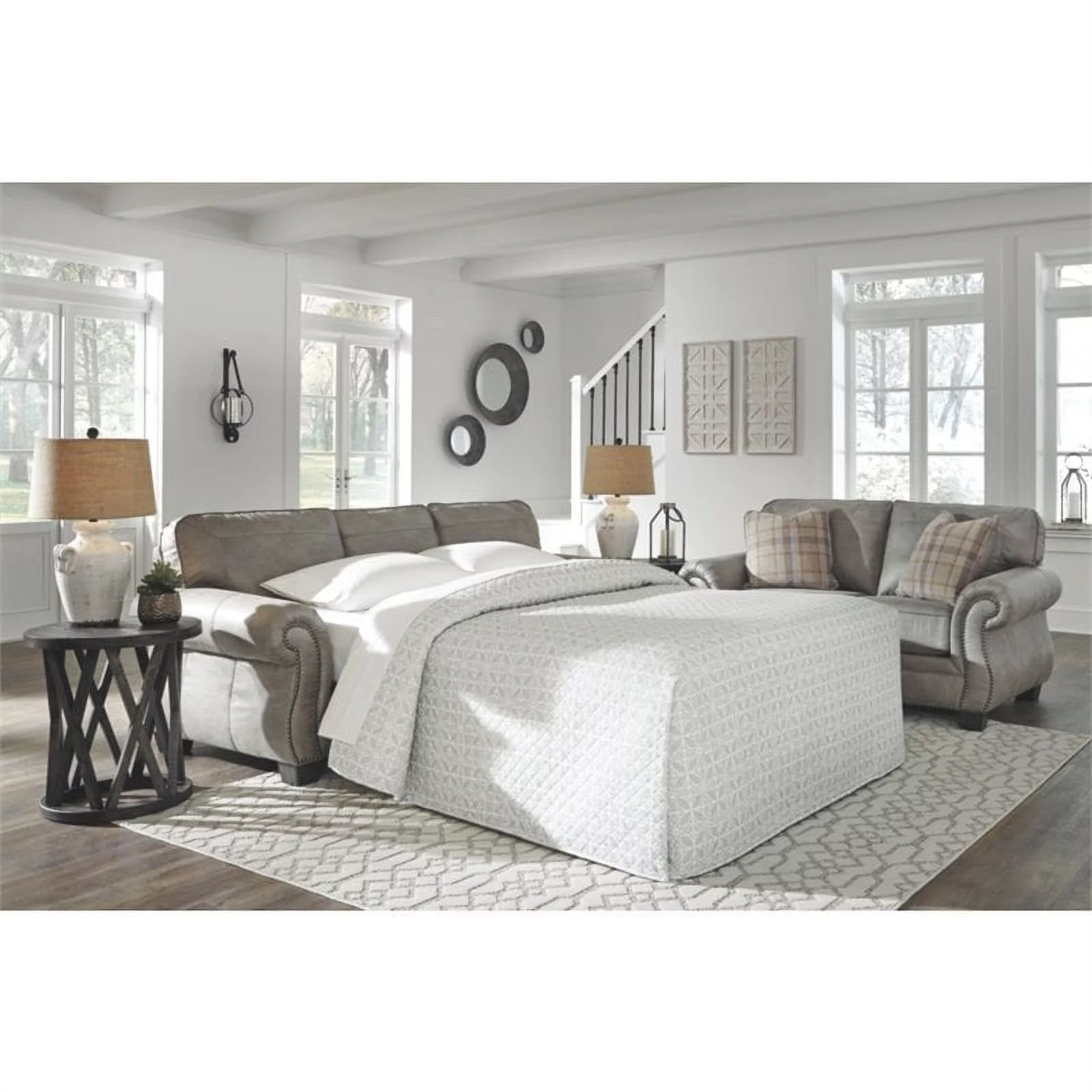 Signature Design by Ashley Olsberg Queen Sleeper Sofa in Steel
