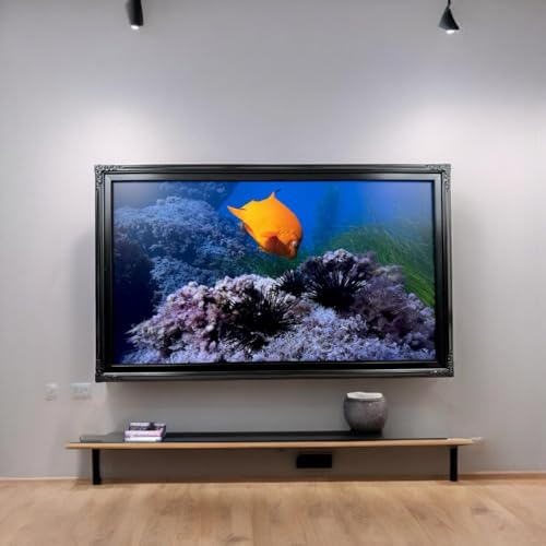 65 & 75 Inch TV frame for Samsung The Frame TV. SATIN BLACK (not for use with other models) Handmade wood ornate TV Frame