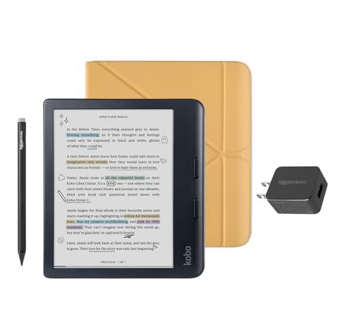 Kobo Libra Colour Black eReader with Case Bundle