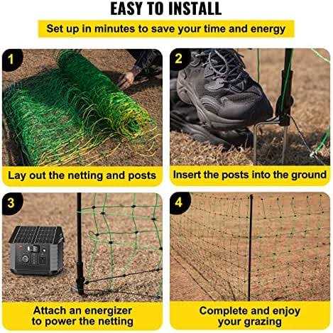 VEVOR Electric Fence Netting H x PE Net Fencing with 14 Posts - Shop Hardware Tools Online Store