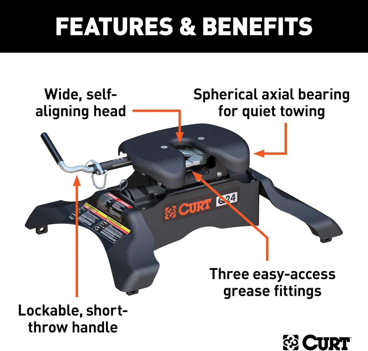 CURT 16245 Q24 5th Wheel Hitch, 24,000 lbs