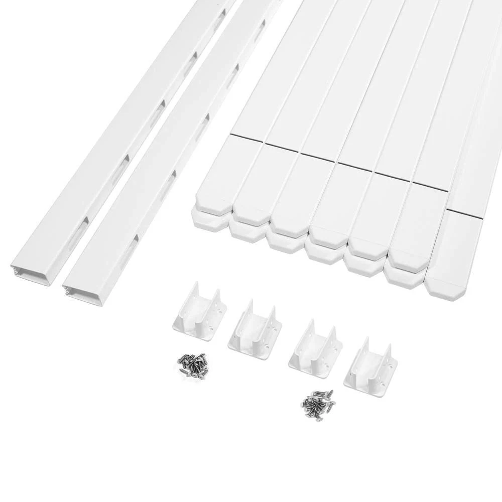 Glendale 4 ft. H x 8 ft. W Vinyl Spaced Picket Fence Panel with Dog Ear Pickets (Includes 4 Brackets)