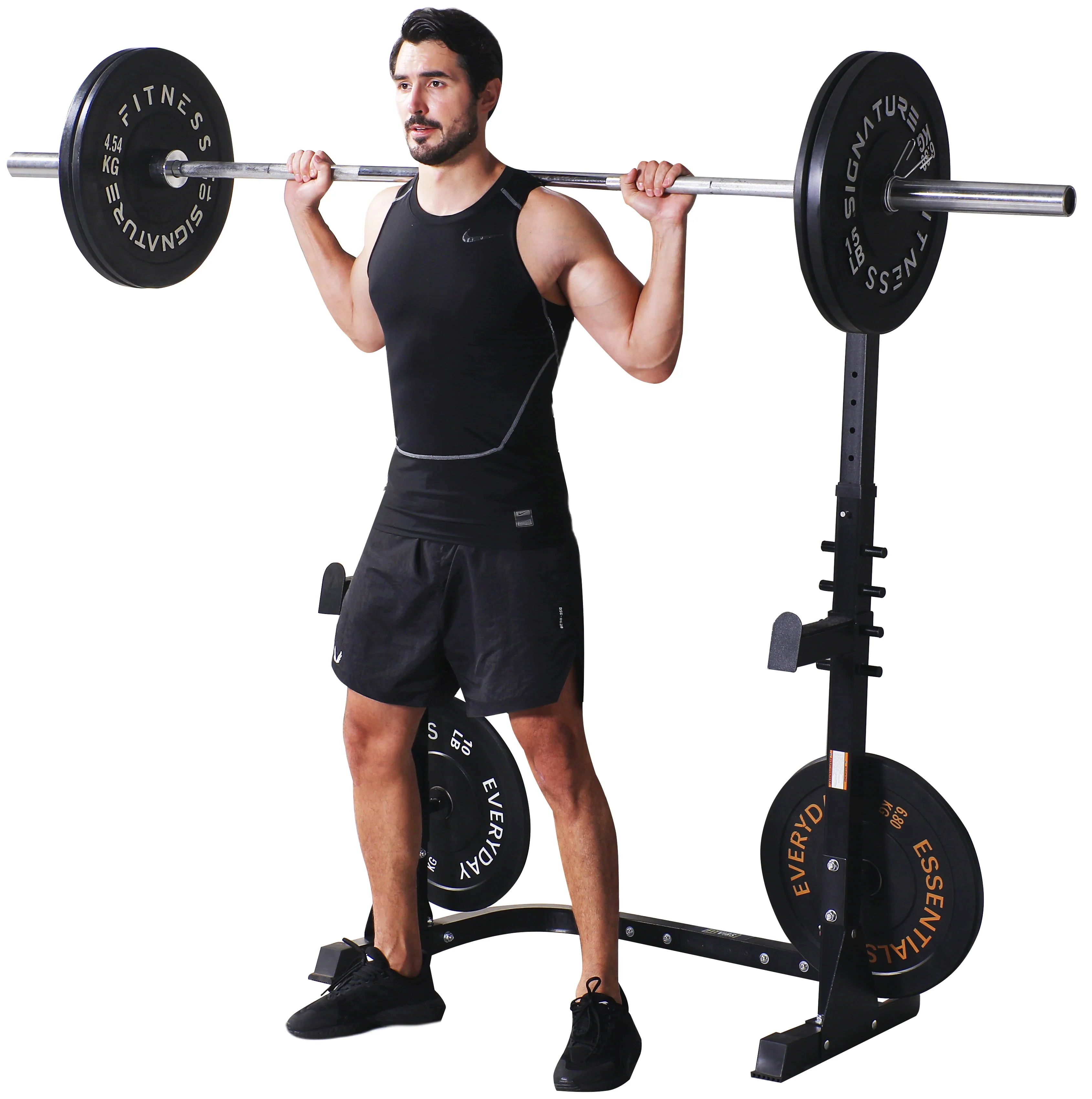 Fitvids LX600 Adjustable Olympic Workout Bench with Squat Rack, Leg Extension, Preacher Curl, and Weight Storage, 800-Pound Capacity
