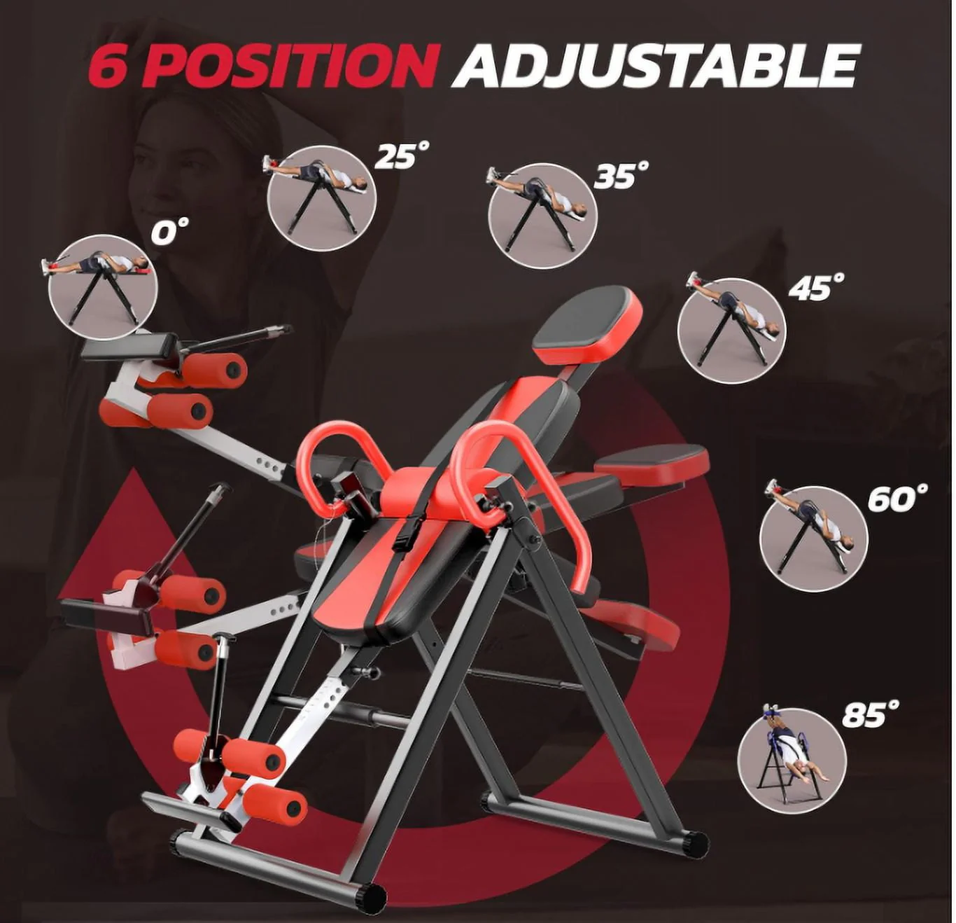 YOLEO Heavy Duty Inversion Table for Back Pain Relief with Adjustable Protective Belt 2023 Upgraded Inversion Foldable Heavy Duty up to 300 lbs