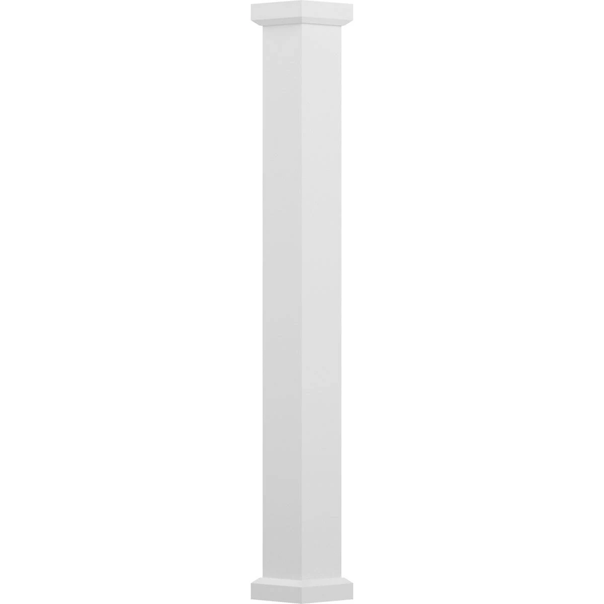 AFCO 8x22 x 9& Endura-Aluminum Empire Style Column, Square Shaft (FOR Post Wrap Installation), Non-Tapered, Textured White Finis