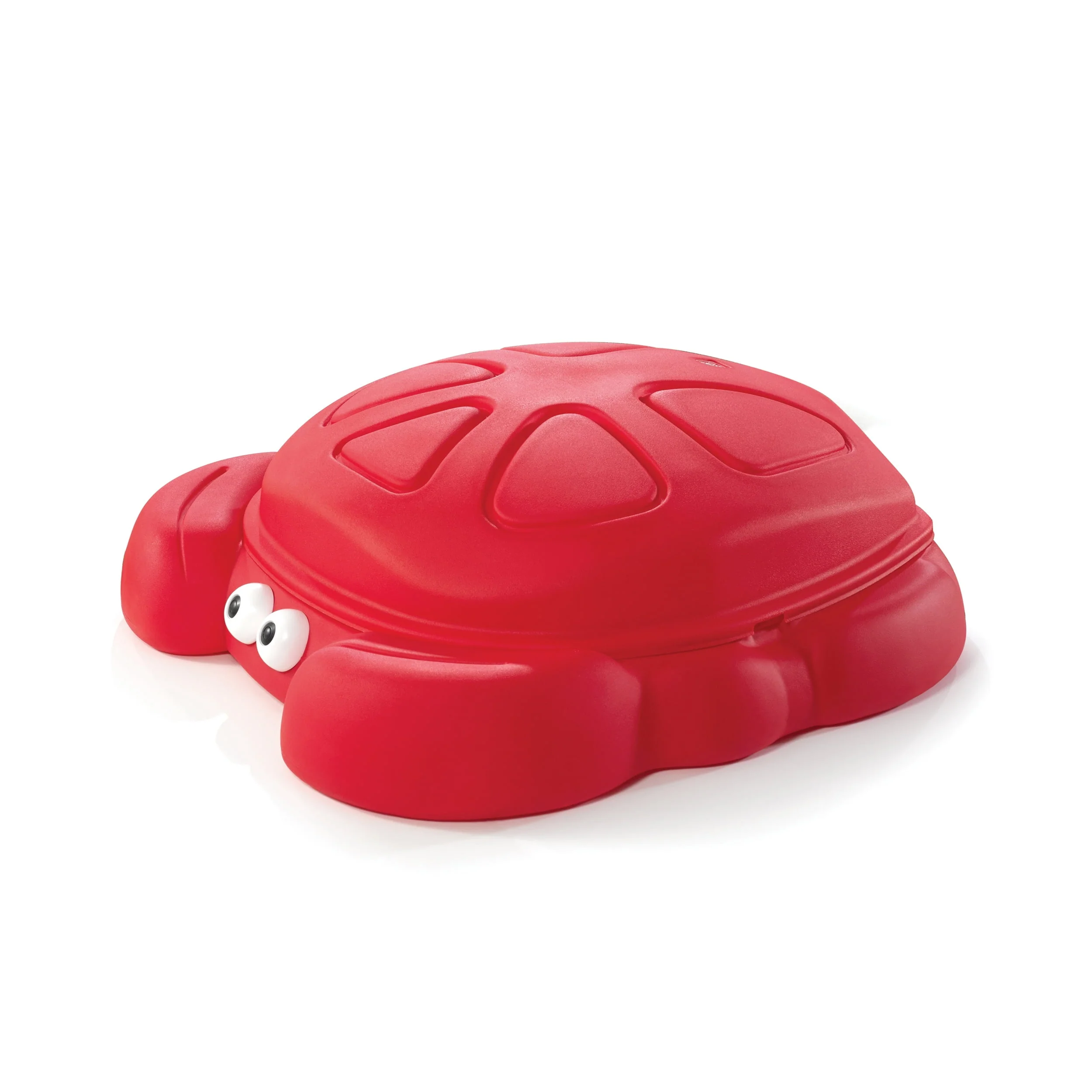 Step2 Crabbie Sandbox Red Plastic Outdoor Sandbox with Cover for Kids