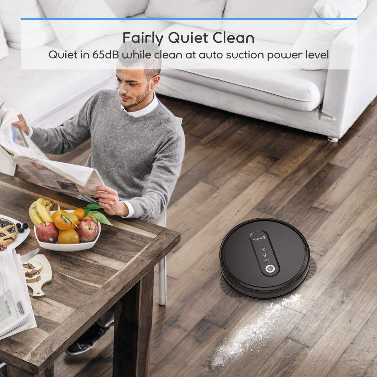 Coredy G800 Smart Navigating Robotic Vacuum, Map Intelligent Technology, Sweep and Mop Robot Vacuum Cleaner with 2000Pa Suction, Compatible with Alexa, Ideal for Pet Hair, Cleans Hard Floor to Carpet