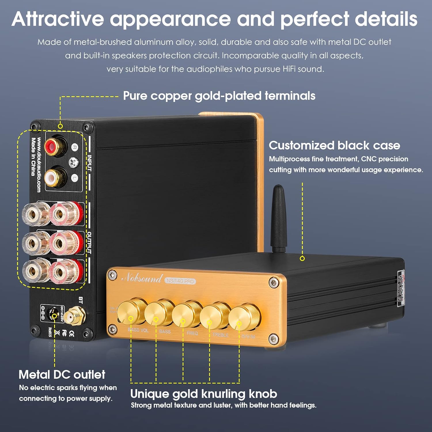 HiFi 2.1 Channel Digital Amplifier Bluetooth 5.0 Receiver Mini Stereo Audio Amp