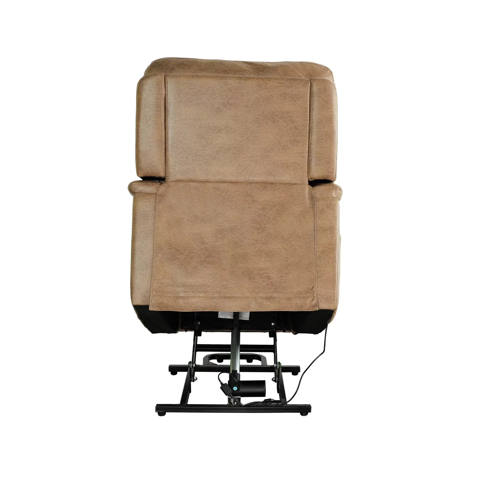 Nathaniel Home Polished Microfiber Power Lift Recliner, Breathable Leather Power Lift Chair, Home Sofa Chairs with Lumbar Support, Mocha