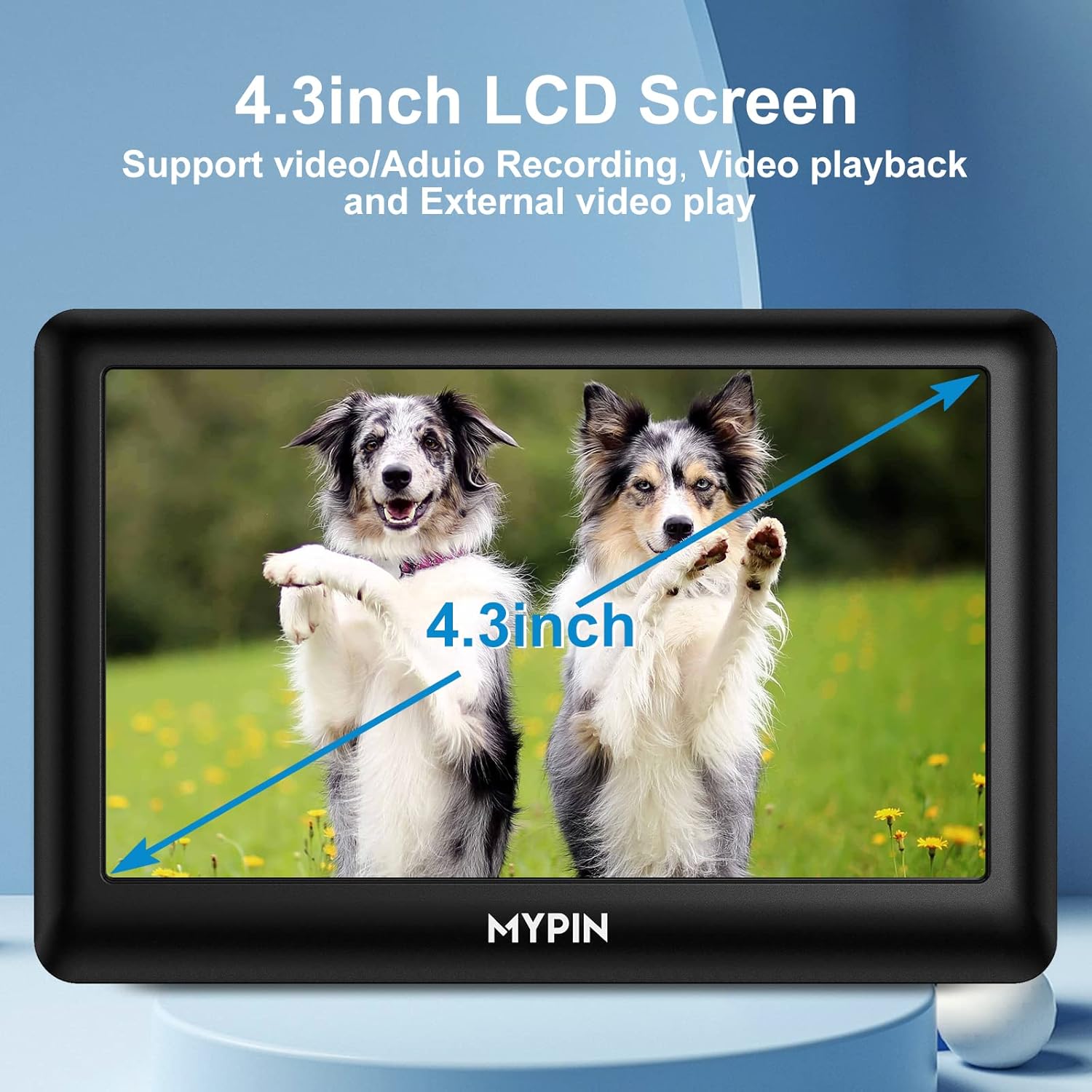 Video to Digital Converter, 4.3" AV Video Capture Box/Video Player, Record Video from VHS, HI8, Camcorder, Set Top Box or Any Source, Analog Video to Digital Converter, Built-in Stereo Speakers Mic-in
