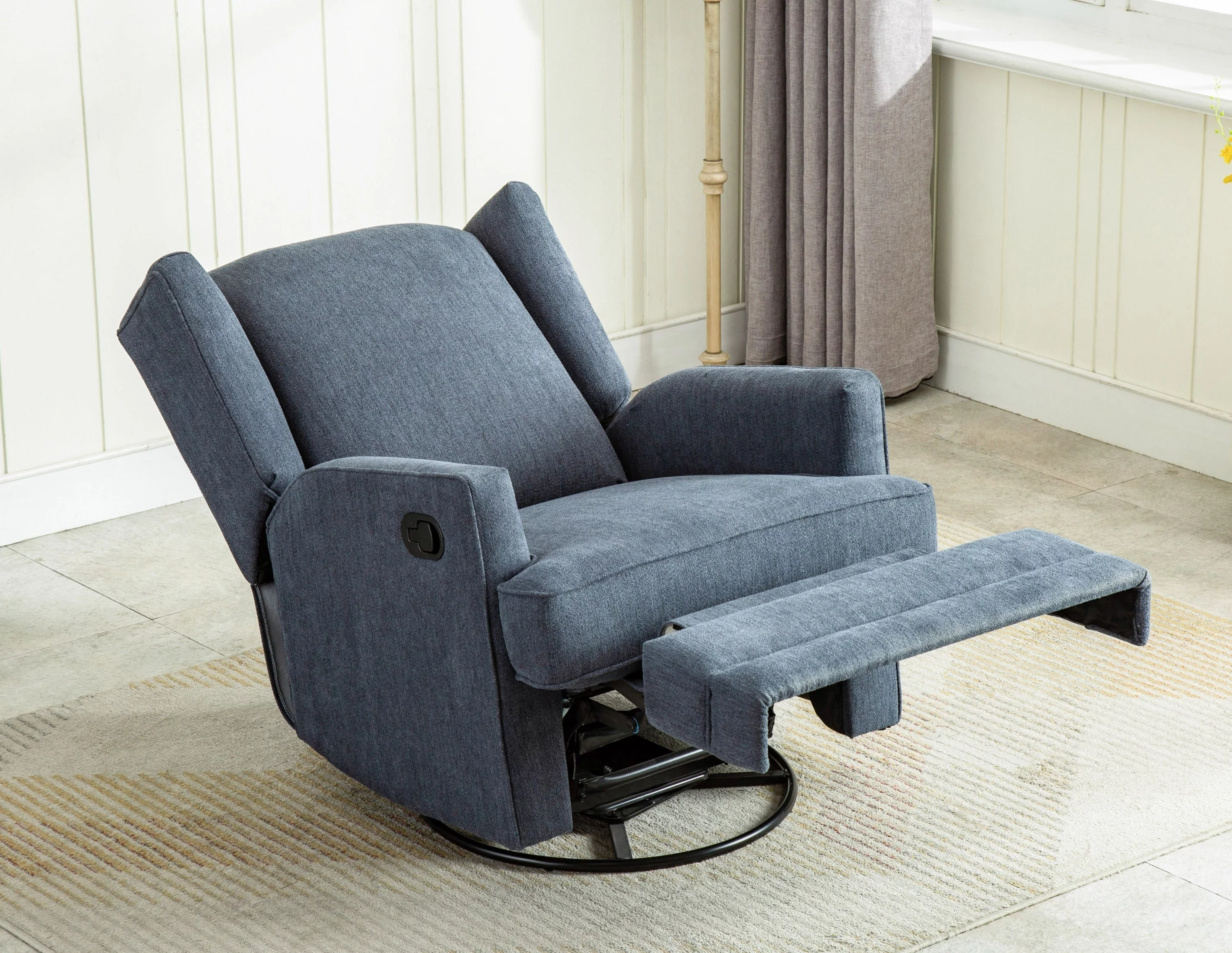 Smithfield Wingback Swivel Glider Recliner - Blue