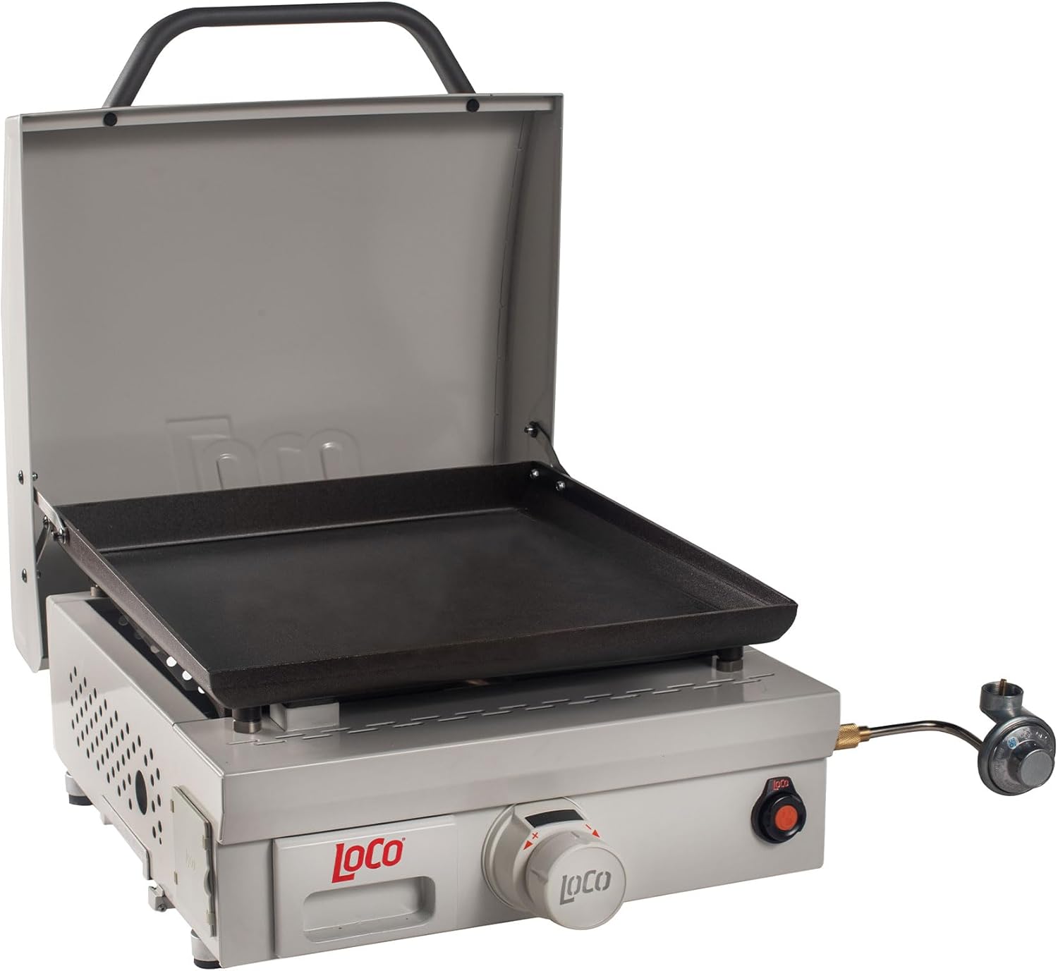 Loco Cookers 1 Burner Portable Tabletop Digital Propane SmartTemp 16 Inch Flat Top Grill, Operates on 1 Pound Propane Cylinder or 20 Pound Tank