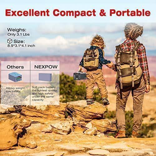 Nexpow Portable Power Station, 178Wh Solar Generator Lithium Polymer Battery Emergency Backup Portable Power Source with 110V/12