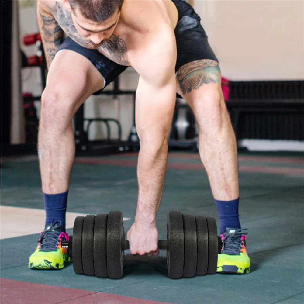 Yaheetech 66LB Adjustable Dumbbell Weight Set Home Training Dumbbell Pair Lifting Black