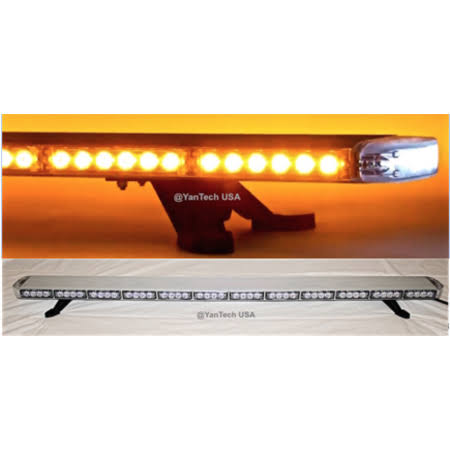YanTech 60&LBBC 60x22 Amber Clear Super Bright LED Light Bar Flashing Warning Tow Truck Wrecker Police Snow Plow with Brake and