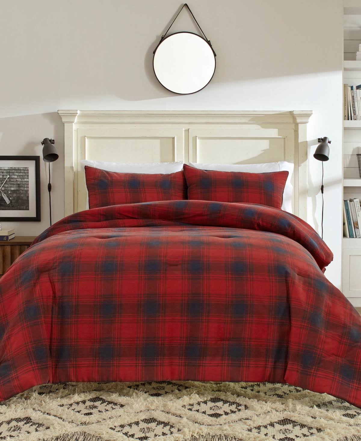 Nautica Brighton Duvet Cover Set, King, Red