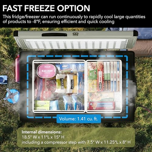 Whynter FM-452SG 45 Quart Slimfit Portable Refrigerator, AC 115V/ DC 12V Real Freezer for Car, Home, Camping, RV-8°F to 50°F