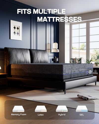 Marsail NS0 Adjustable Base with Mattress Set, Queen Adjustable Bed Frame + 10-inch Cooling Gel Memory Foam Mattress, Dual Motor Bed Frame with Wireless Remote, CertiPUR-US Certified