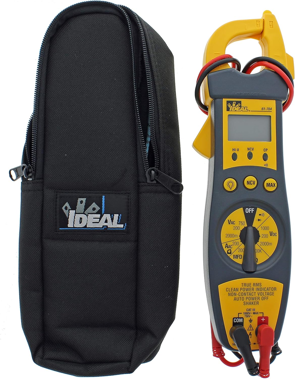 IDEAL INDUSTRIES INC. 61-744 Clamp Meter 600 Amp AC with NCV, Voltage Indicator, CATIII for 600v