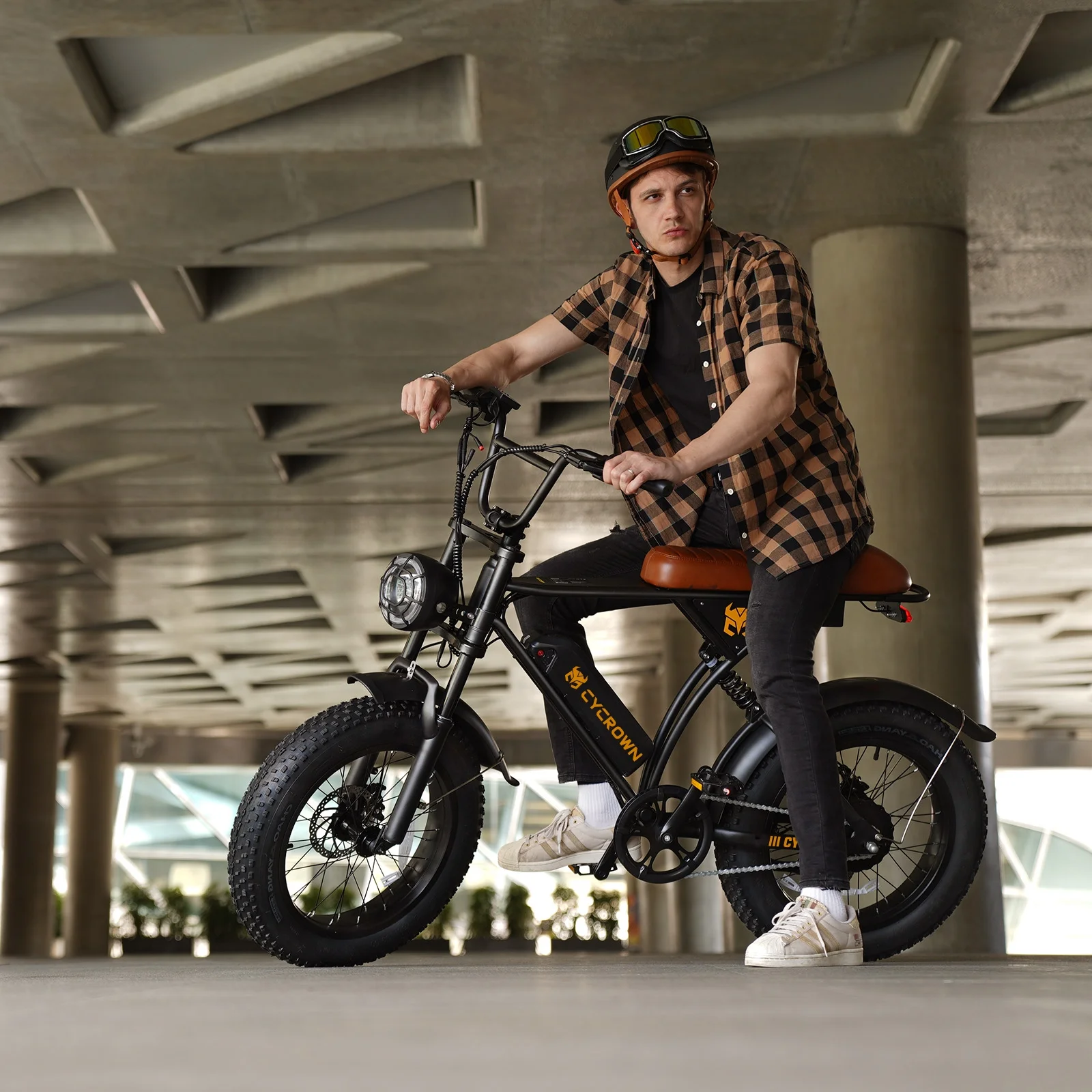 W1-CycRun Electric Bike for Adults 750W Motor with 36V 10.4 Battery, 20MPH 55Miles Moped Style Ebike for Adults, 20" Fat Tire Commuting Off Road Mountain Ebike