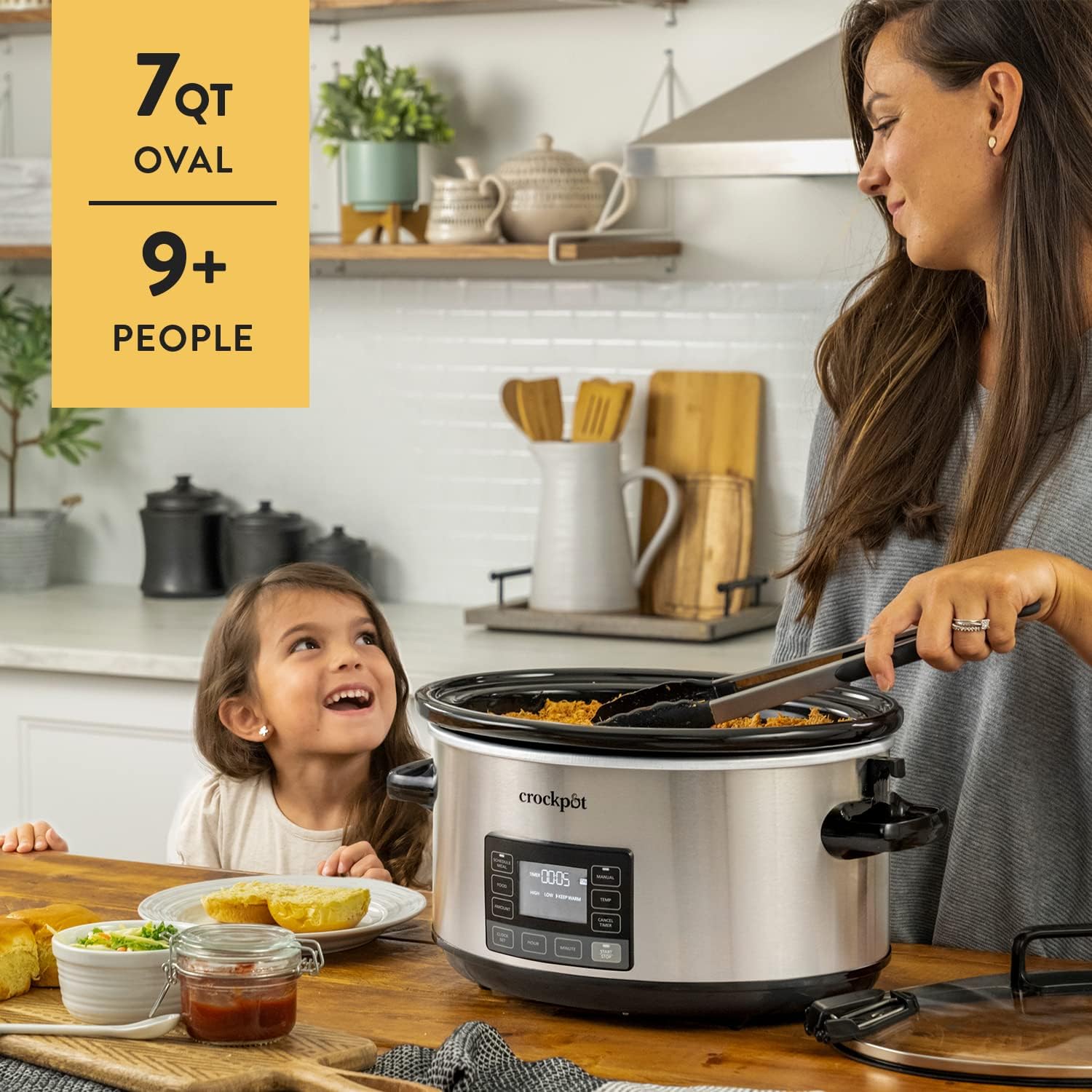 Crock-Pot 7Qt MyTime Cook & Carry Slow Cooker, Programmable, Stainless Steel