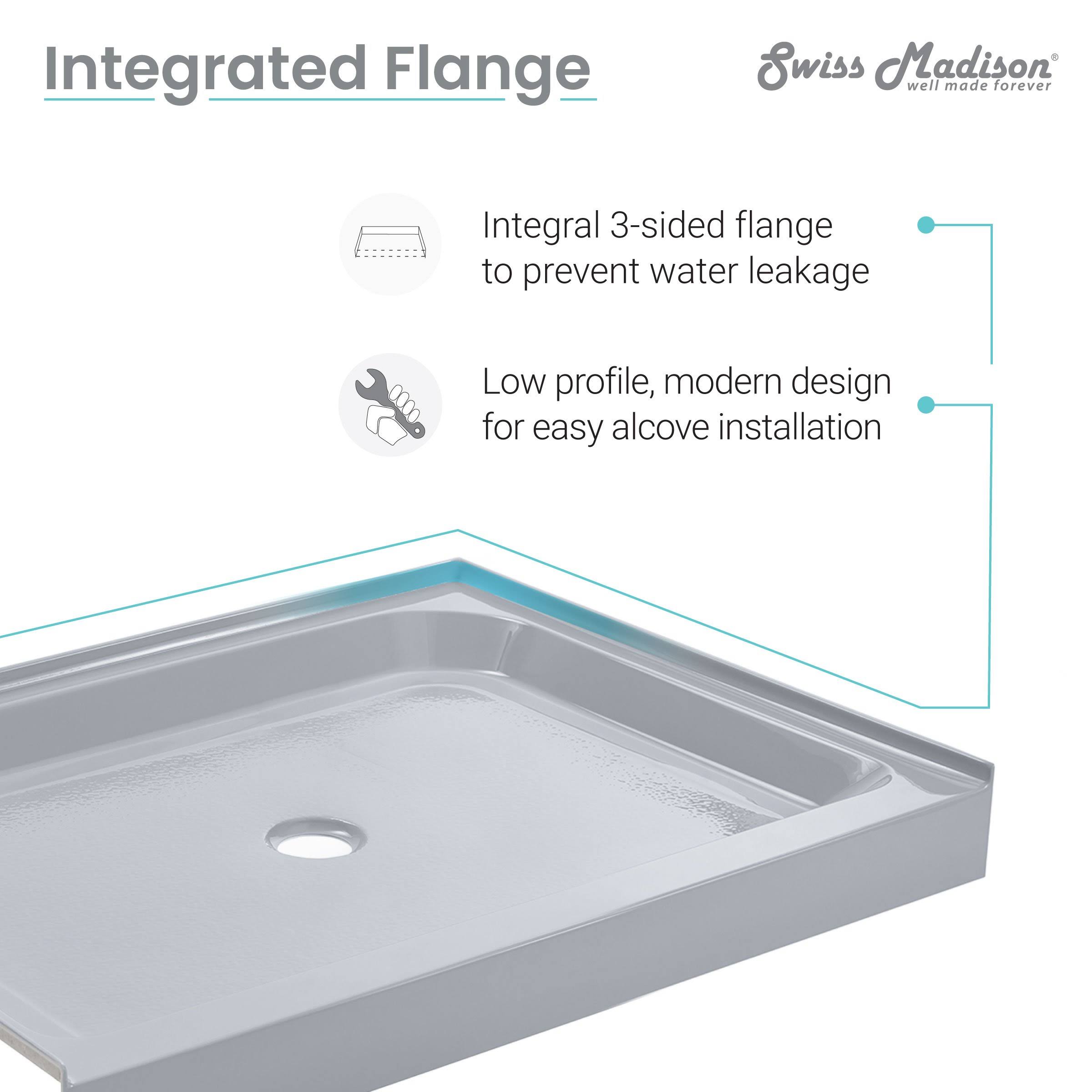 Voltaire 60 x 30 Single-Threshold, Center Drain, Shower Base, Grey