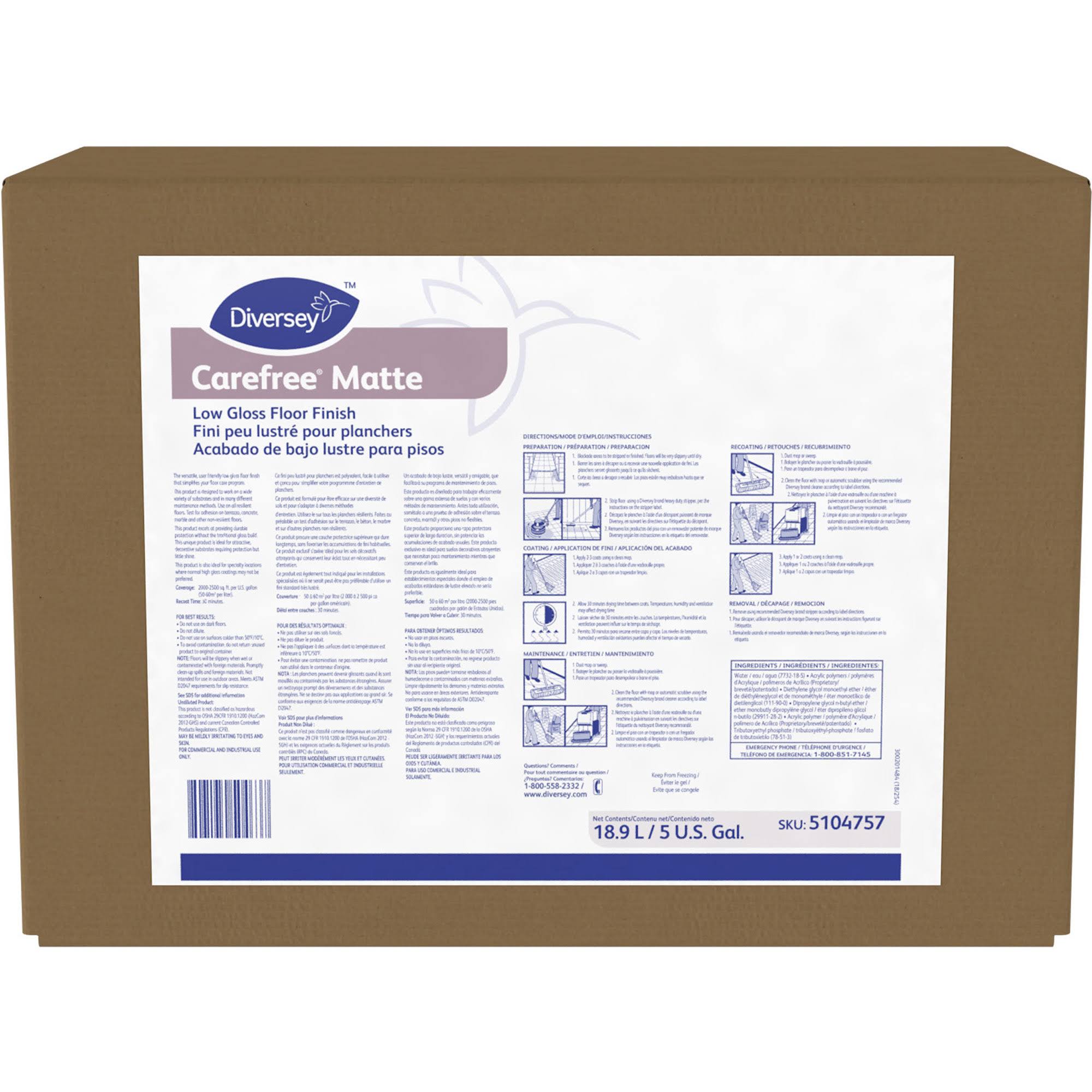Diversey Carefree Matte Floor Finish, 5 Gallon