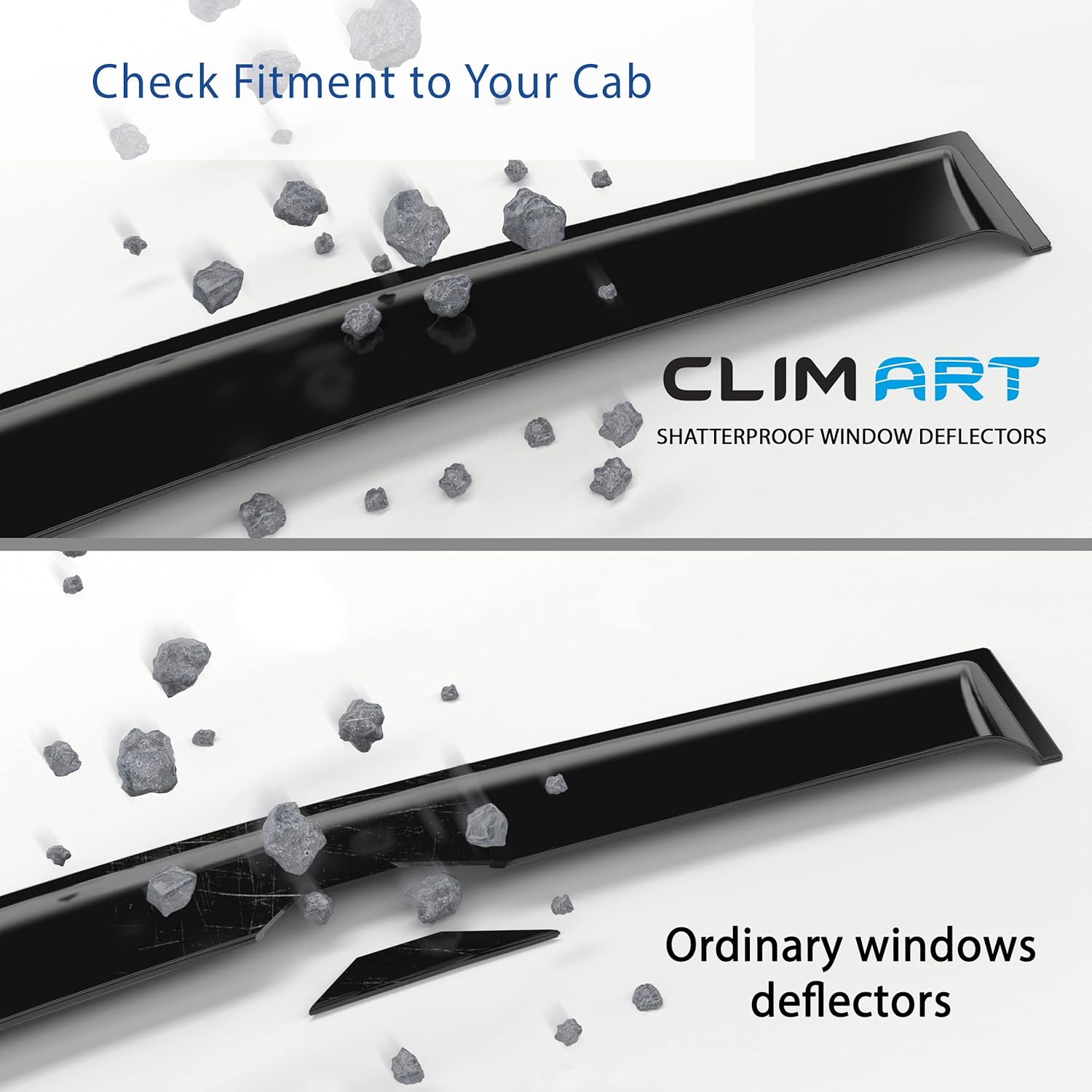 CLIM ART in-Channel Incredibly Durable Rain Guards for Honda Pilot 2016-2022, Original Window Deflectors, Vent Deflector, Vent Window Visors, Dark Smoke Car Accessories, 4pcs - 616166 Pack of 2