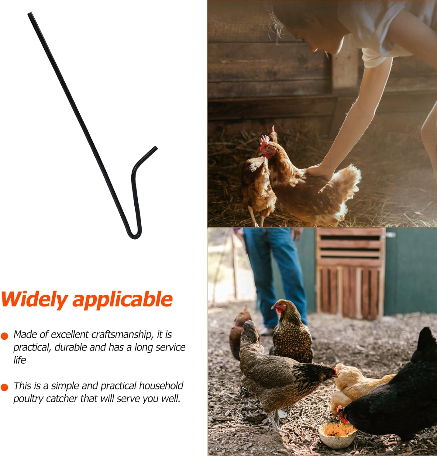 Scicalife 1pc Chicken Trapping Hook Pole Home Chicken Catcher Duck Catching Hook Rod Pack of 2