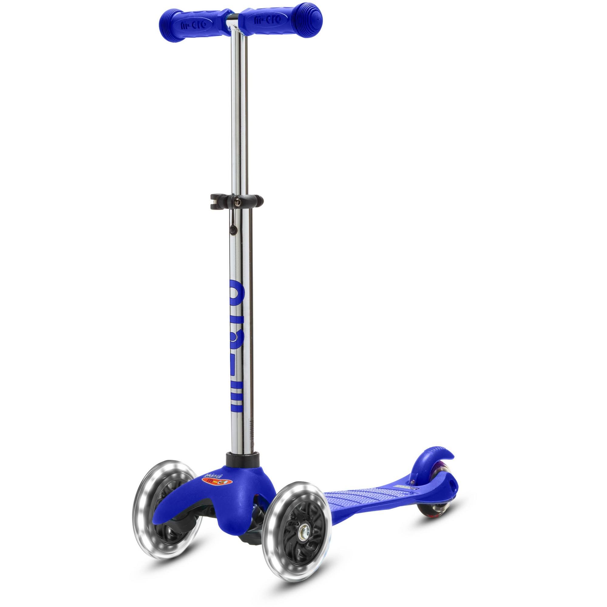 Micro Kickboard Mini Plus Kick Scooter with LED Lights - Blue