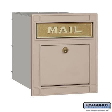 Salsbury Industries 4145p-blk Cast Aluminum Column Mailbox - Locking - Plain Door - Black