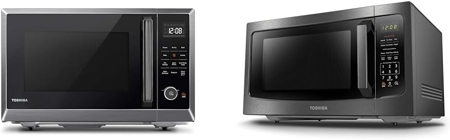 TOSHIBA Air Fryer Combo 8-in-1 Countertop Microwave Oven, Convection, Broil, Odor removal & ML-EM45P(BS) Countertop Microwave Oven with Smart Sensor and Position Memory Turntable