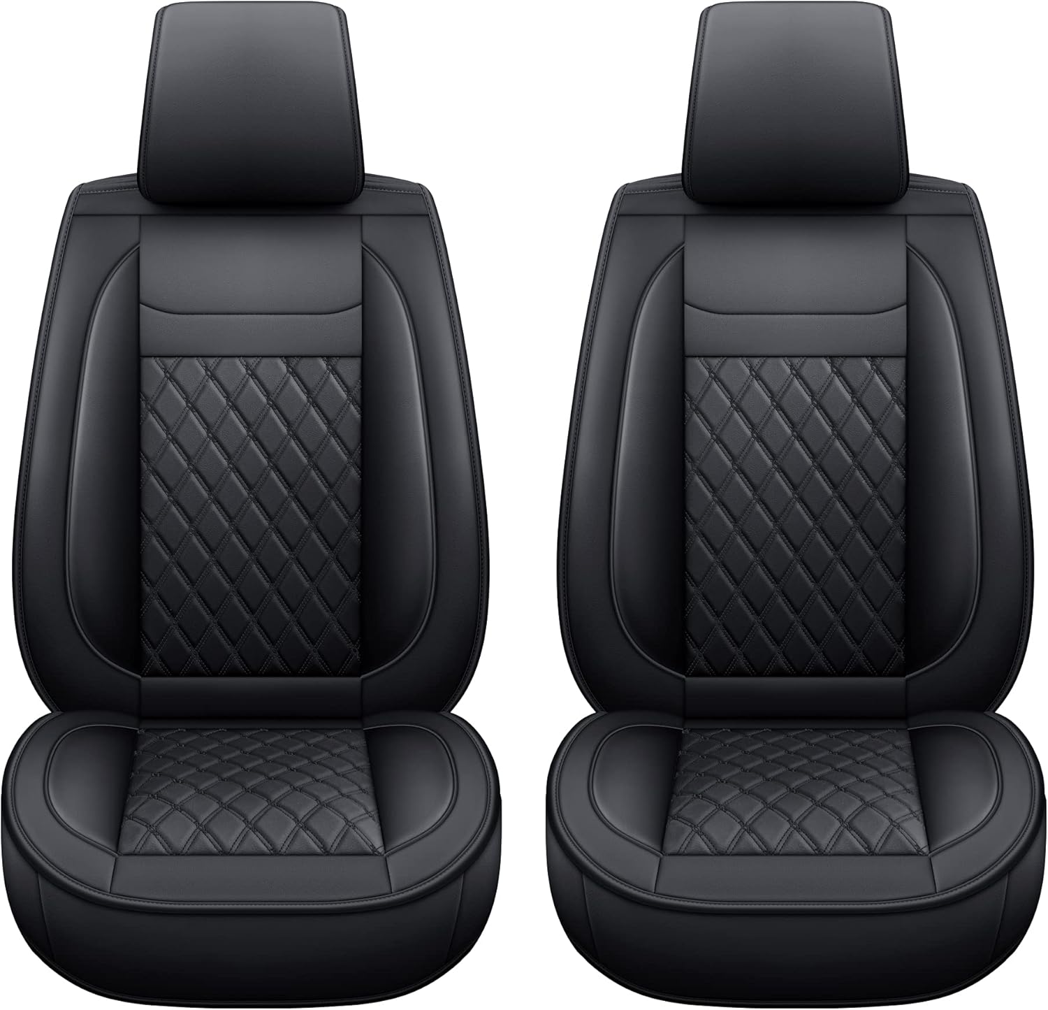 LUCKYMAN CLUB Universal Car Seat Covers Full Set P02-U1 with Faux Leather, Fit Most Sedan SUV Truck Hatchback (Full Set, Blue)
