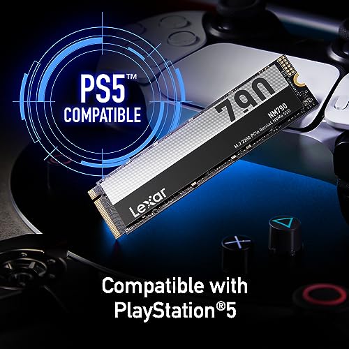 Lexar 2TB NM790 SSD with Heatsink PCIe Gen4 NVMe M.2 2280 Internal Solid State Drive, Up to 7400/6500 MB/s Read/Write, Compatible with PS5, for Gamers and Creators, Black (LNM790X002T-RN9NU)