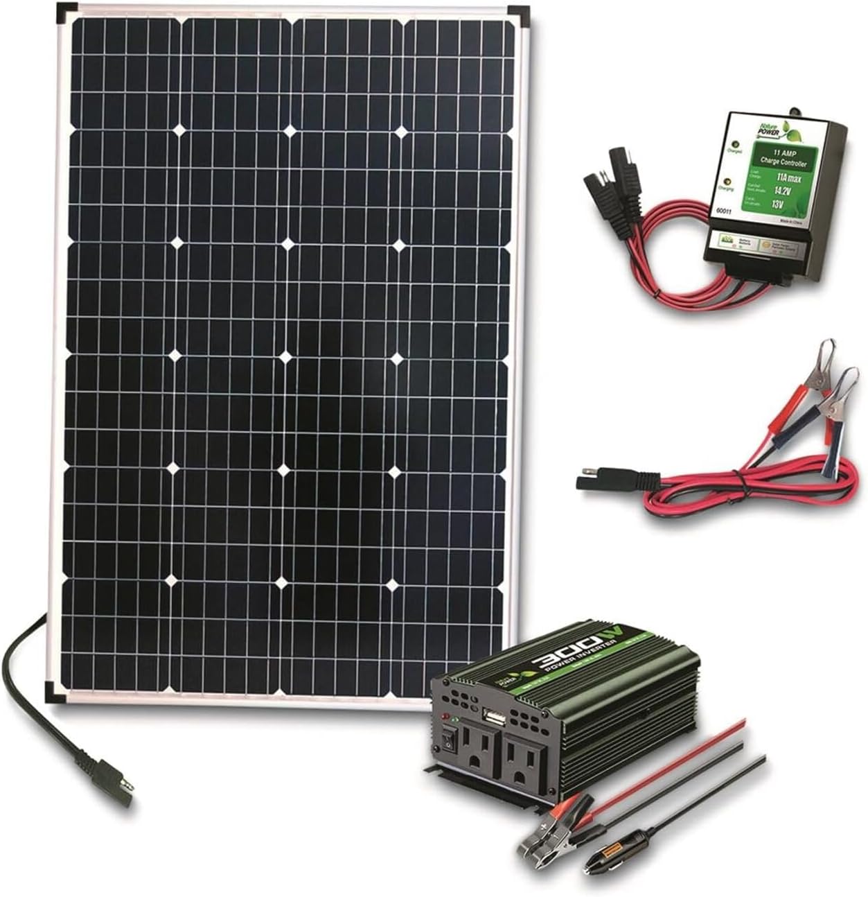 110 Watt Complete Solar Kit (300W Inverter & 11A CC)