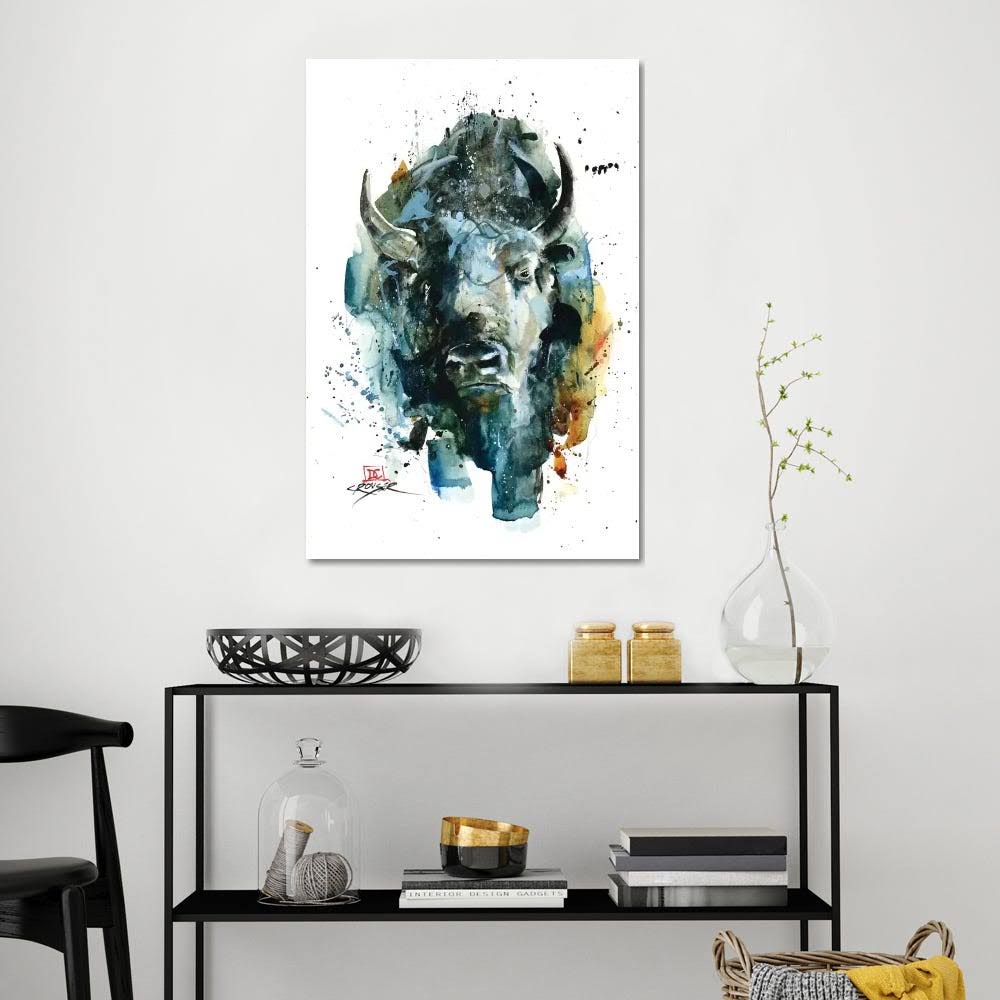 Dean Crouser Canvas Wall Decor Prints - Abstract Bison ( Animal Art u003E wildlife u003E Bison u0026 Buffalo art)