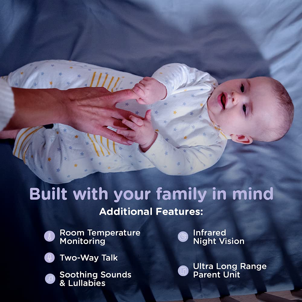 HUBBLE CONNECTED Nursery Pal Cloud - 5&rdquo; Smart WiFi Baby Monitor, 7-Color Night Light, Sleep Trainer-HD Home Security Camera-Ideal for Nursery, with Mount/Stand-Powered by HubbleClub App,White,1-Camera
