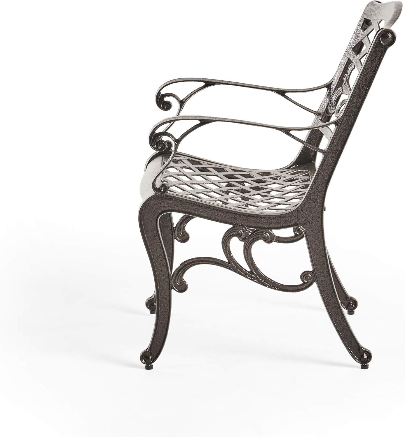 Christopher Knight Home Hallandale Outdoor Cast Aluminum Dining Set for Patio or Deck, 5-Pcs Set, Hammered Bronze