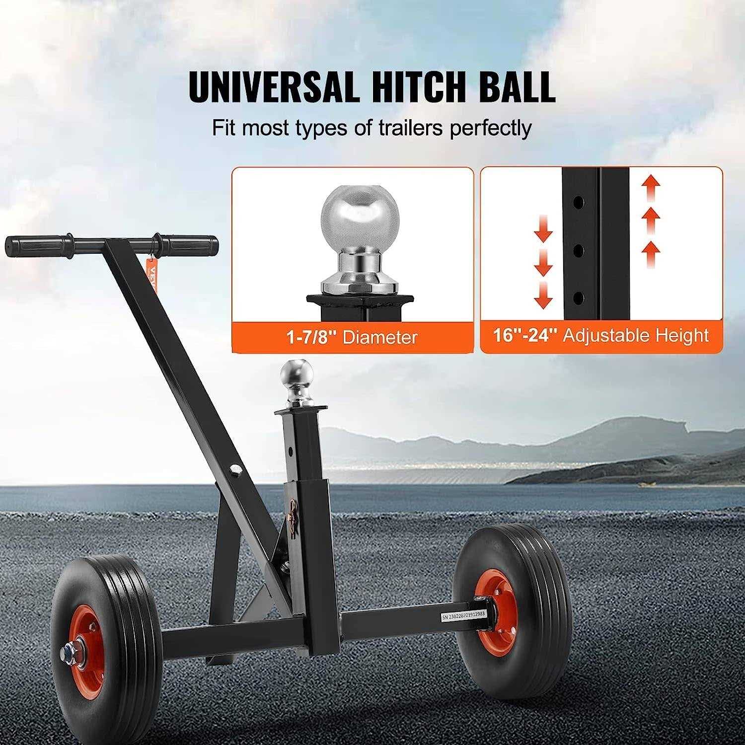 VEVOR Adjustable Trailer Dolly 1000 lbs Capacity Trailer Mover Dolly - Shop Hardware Tools Online Store
