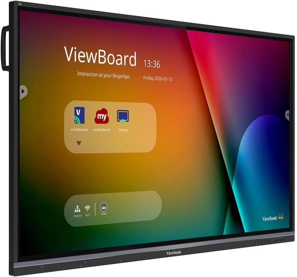 ViewSonic IFP6550 65" 2160p 4K Interactive Display, 20-Point Touch, VGA, HDMI