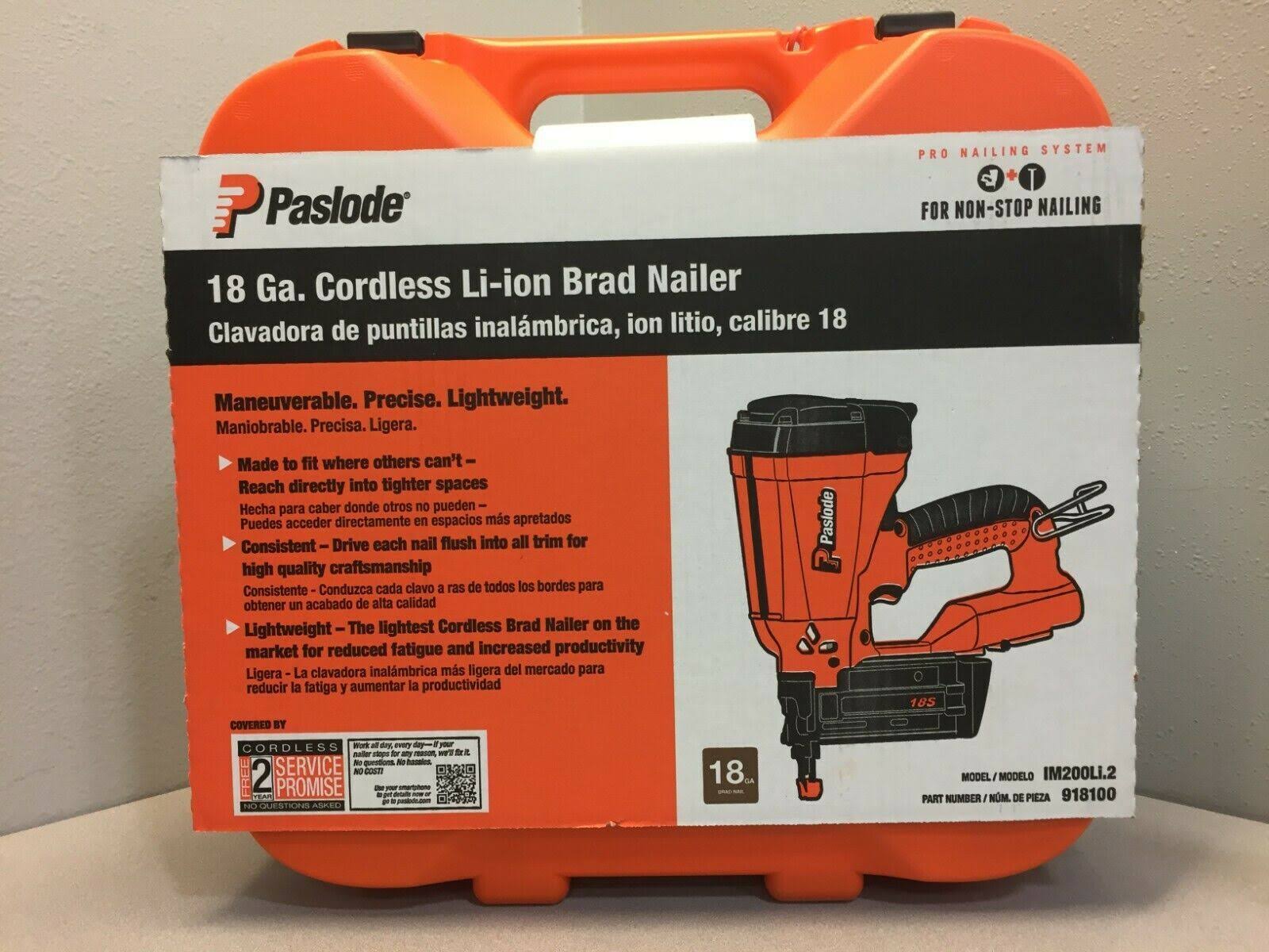 Paslode Brad Nailer, Li-ion, Cordless, 18 Gauge 918100