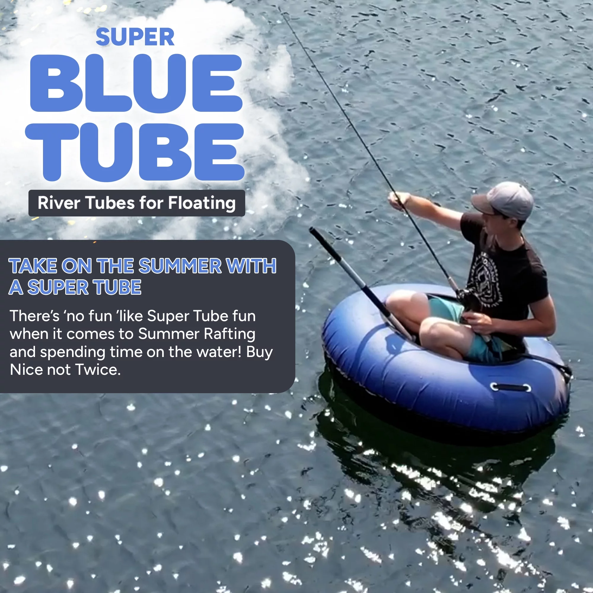 SUPER TUBE | River Tubes for Floating Heavy Duty for Adults and Kids | River Raft Float Inner Tube | Made in USA | Inflatable Water Tubes for Floating