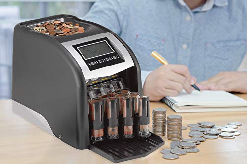 Royal Sovereign 4 Row Electric Coin Counter With Patented Anti-Jam Technology & Digital Counting Display