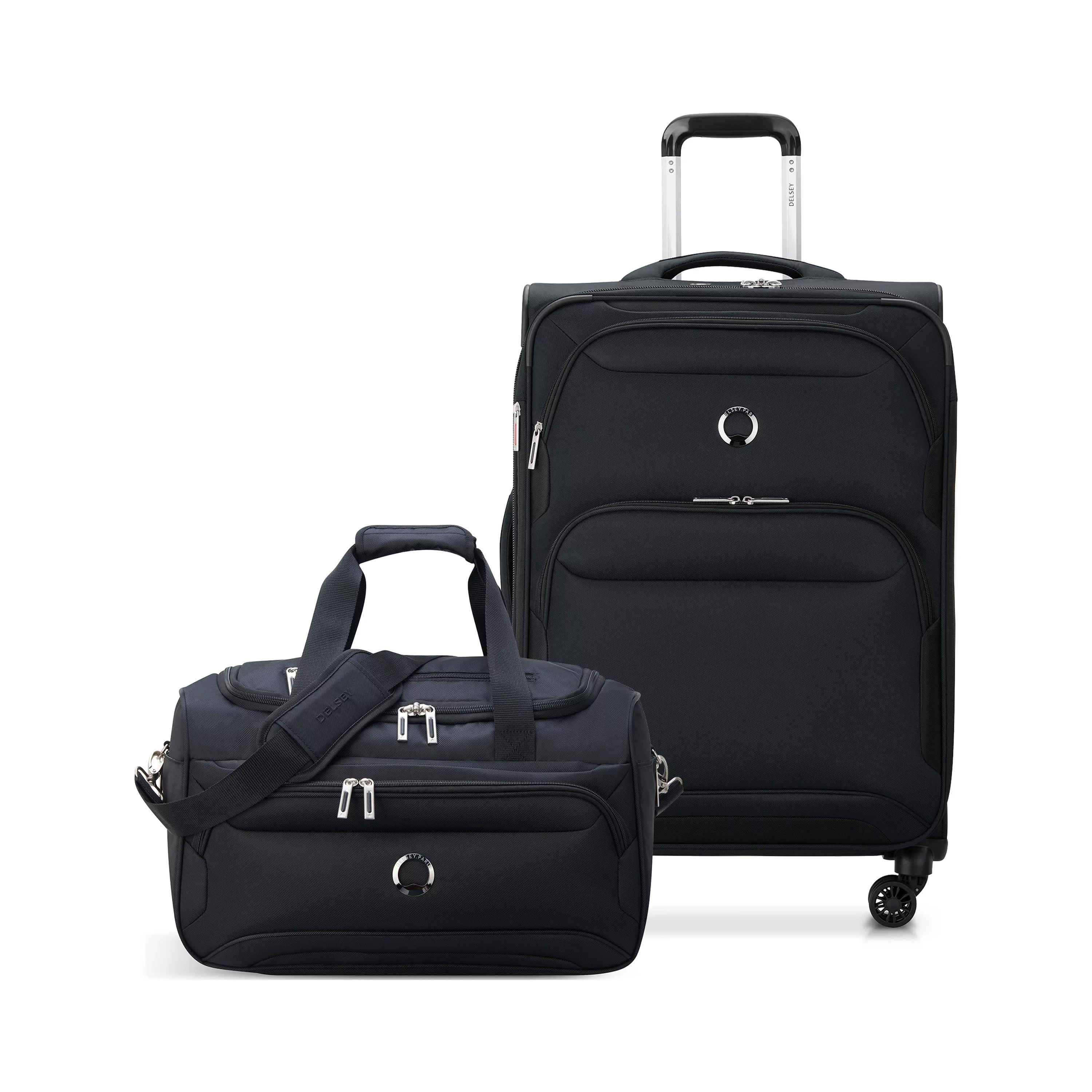 DELSEY PARIS Sky Max 2.0 2-Piece Softside Luggage Set with Duffle, Black - Curated Treasures Market