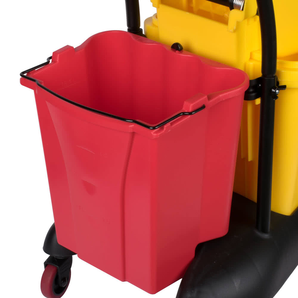 Rubbermaid Commercial WaveBrake 35 Quart Mopping Trolley Side Press Yellow